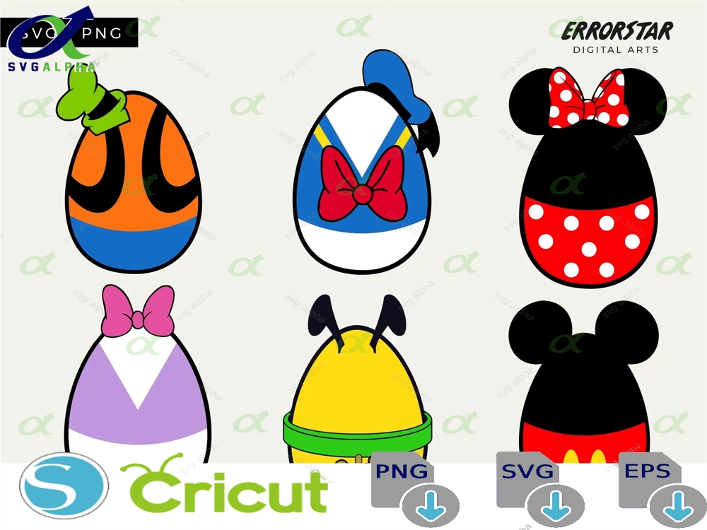 Disney Easter Egg Svg Mickey Friends Cut Files Digital Download